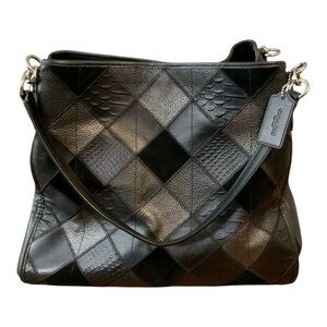 Coach Black patchwork Leather Shoulder Bag
